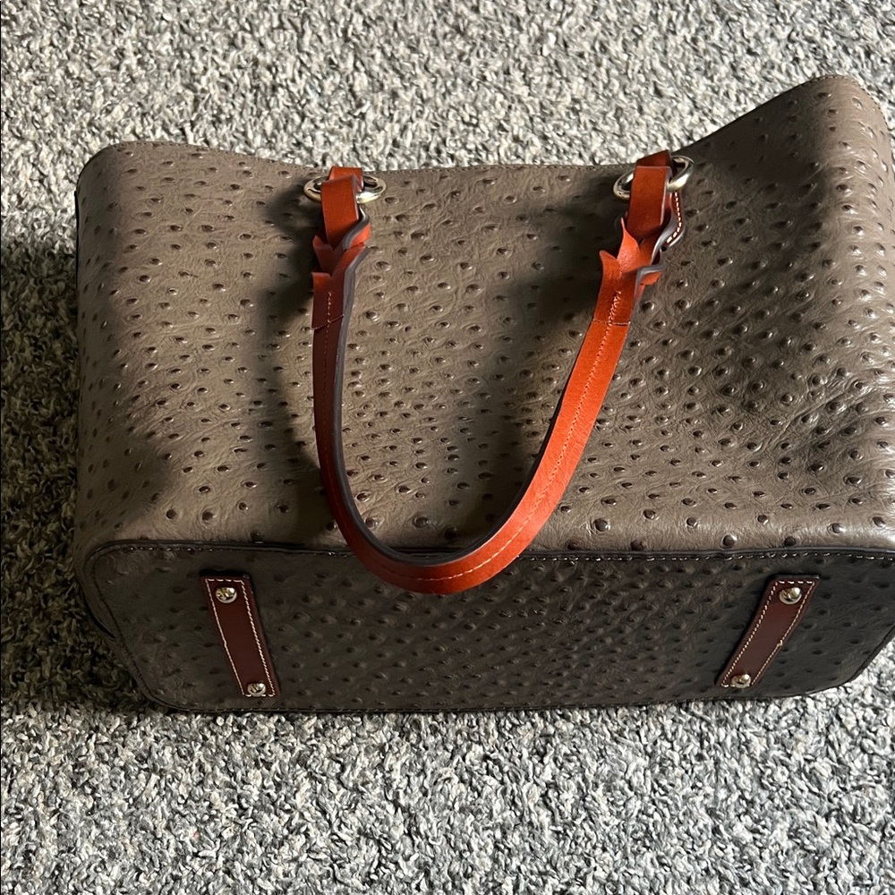 Dooney & Bourke Textured Brown Tote - Picture 6 of 7